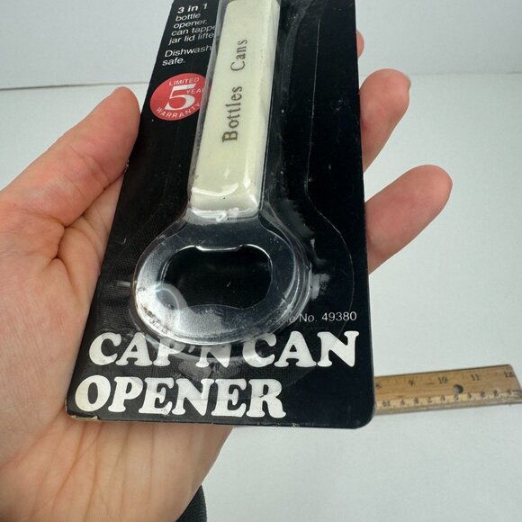 Vtg Sealed Hoan 3 in 1 Bottle Can Jar Opener Cap'n Can Opener White Prop READ - Picture 7 of 11